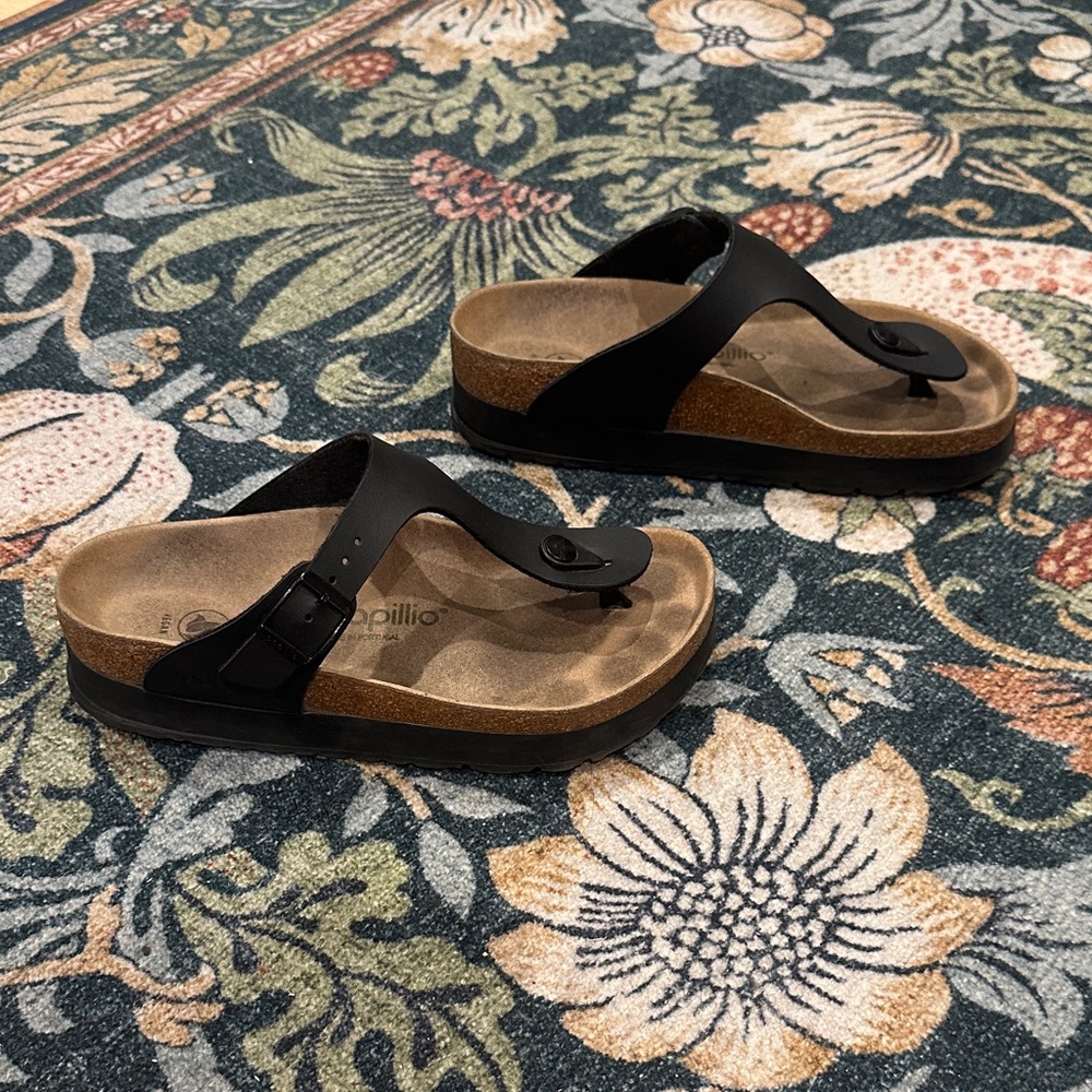 Birkenstock Papillio Birkenstock Gizeh Platform Sandal Vegan Size 37 (6) Black - Picture 5 of 6
